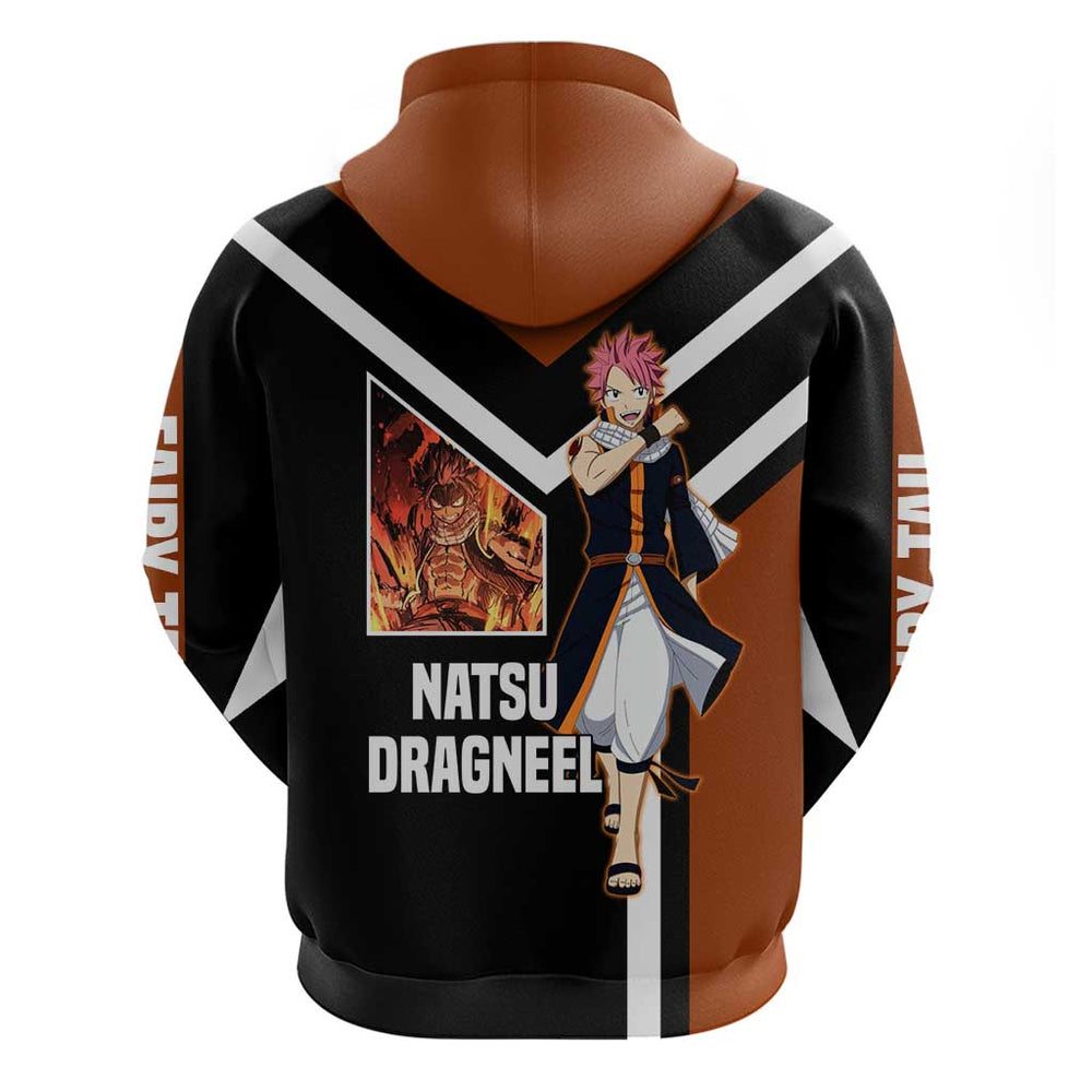 Natsu Dragneel Fairy Tail Hoodie with Fire Magic Pose and Fiery Action Design Natsu Dragneel Fairy Tail Hoodie with Fire Magic Pose and Fiery Action Design
