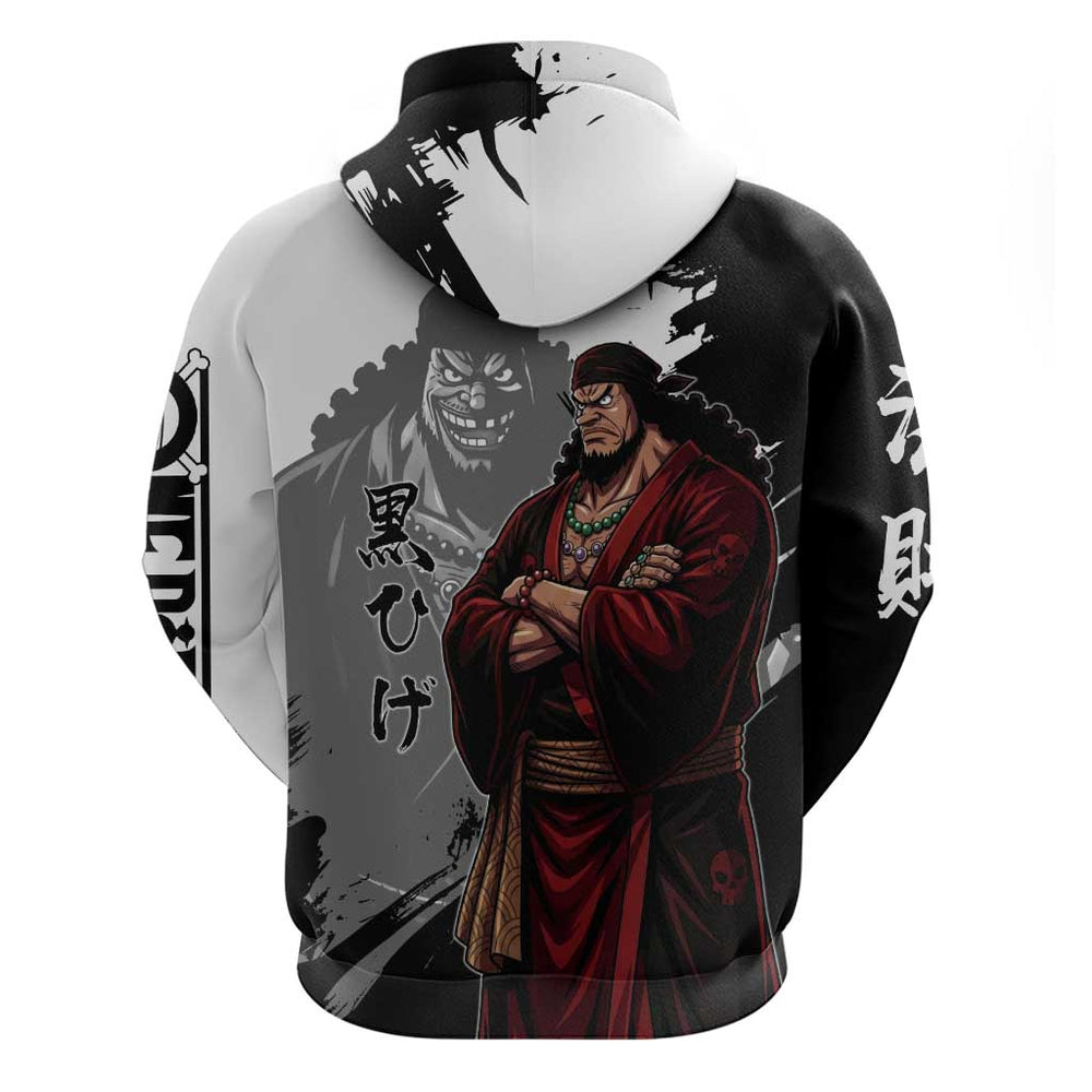 One Piece Blackbeard Hoodie Dark Emperor Ink Splash Graphic One Piece Blackbeard Hoodie Dark Emperor Ink Splash Graphic