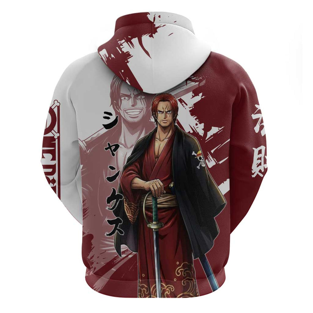 One Piece Shanks Red Hair Hoodie Japanese Anime Graphic One Piece Shanks Red Hair Hoodie Japanese Anime Graphic