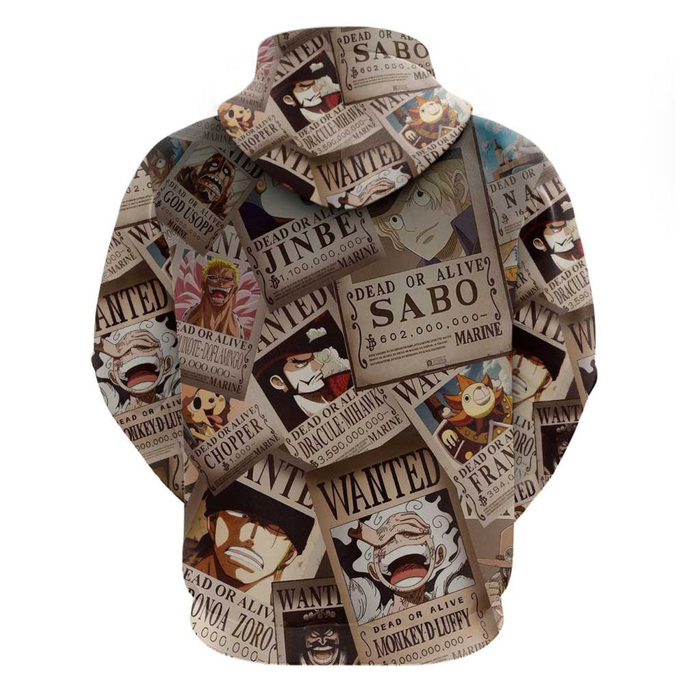 One Piece Wanted - One Piece Hoodie Anime Style One Piece Wanted - One Piece Hoodie Anime Style