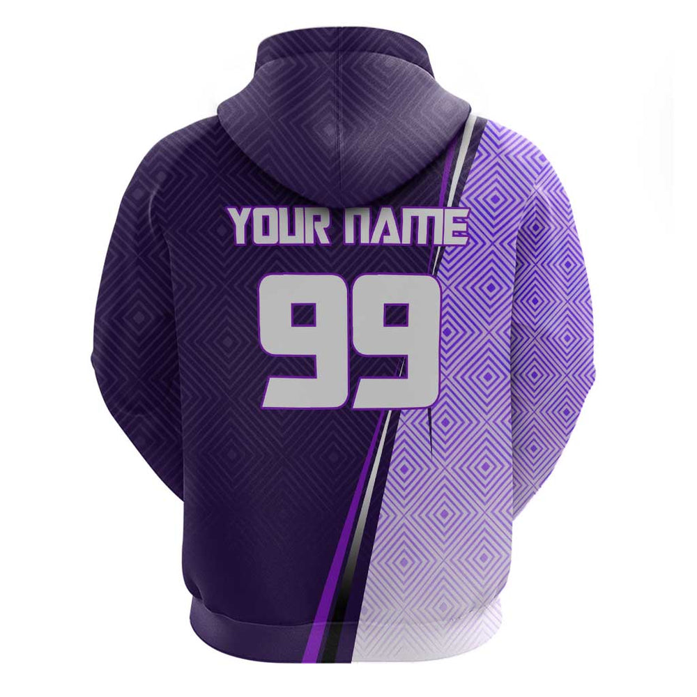 Personalized Gojo Satoru Jujutsu Kaisen Soccer Theme Hoodie with Kicking Pose and Purple Gradient Ge Personalized Gojo Satoru Jujutsu Kaisen Soccer Theme Hoodie with Kicking Pose and Purple Gradient Ge