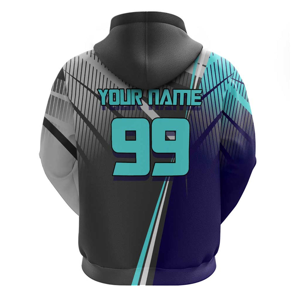 Personalized Nanami Kento Jujutsu Kaisen Hoodie with Teal Highlights and Dynamic Kick Pose Personalized Nanami Kento Jujutsu Kaisen Hoodie with Teal Highlights and Dynamic Kick Pose