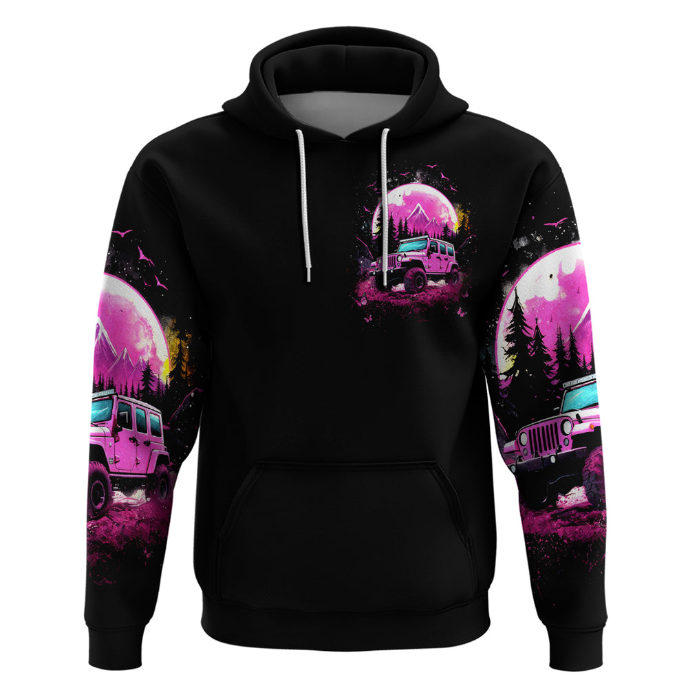 Pink Jeep Hoodie Not All Who Wander Are Lost DT01 Pink Jeep Hoodie Not All Who Wander Are Lost DT01