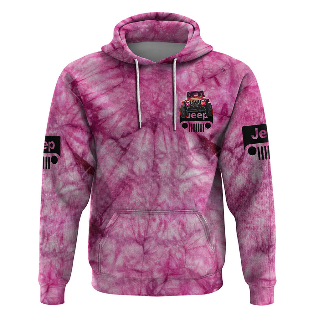 Pink Jeep Tie Dye Hoodie Always Take The Scenic Route Pink Jeep Tie Dye Hoodie Always Take The Scenic Route