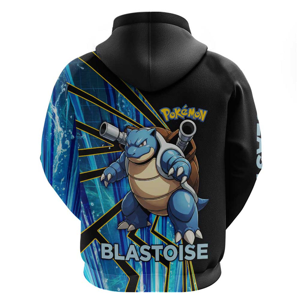 Blastoise Pok Hoodie Aqua Burst Comic Style Blastoise Pok Hoodie Aqua Burst Comic Style