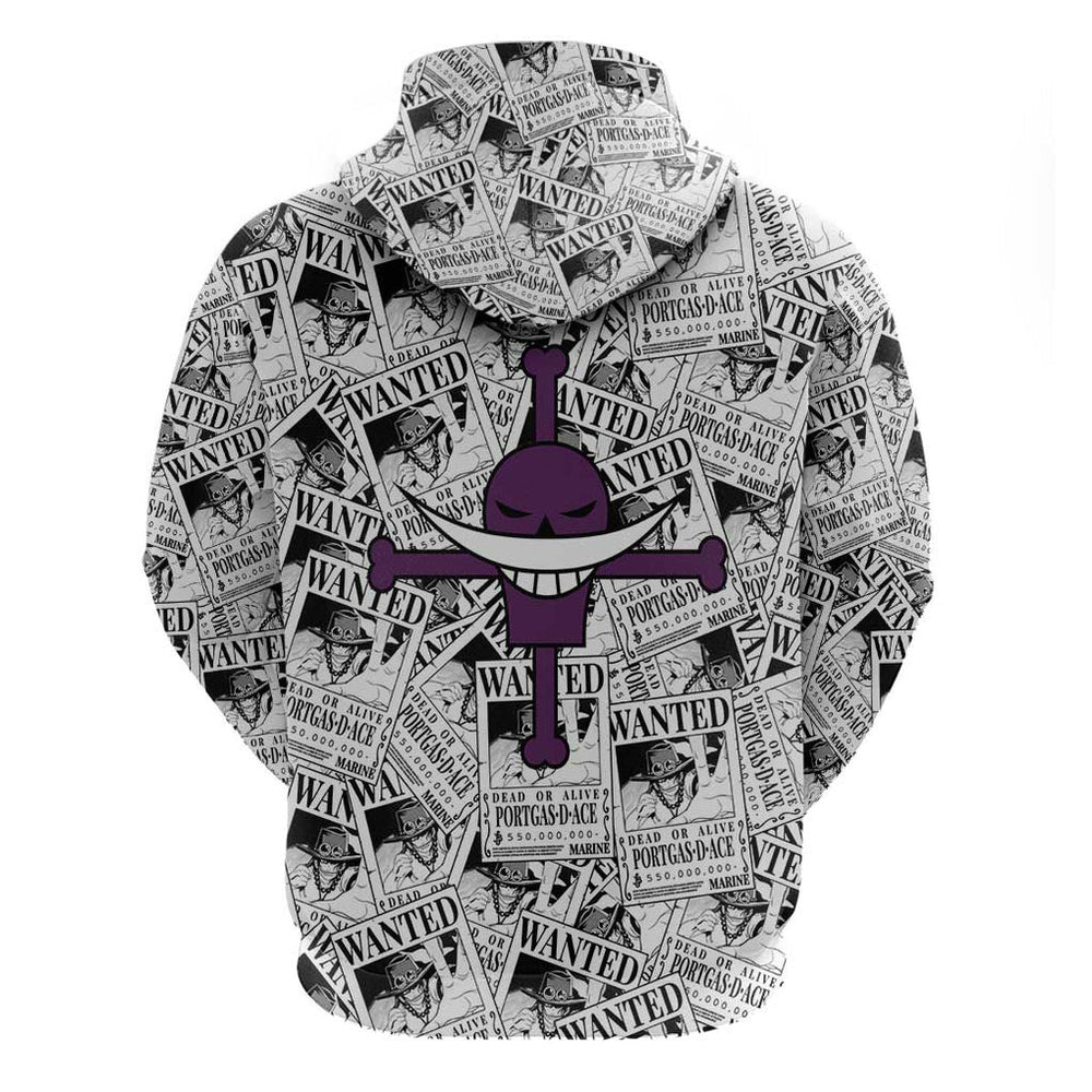 Portgas D. Ace Wanted - One Piece Hoodie Anime Style Portgas D. Ace Wanted - One Piece Hoodie Anime Style