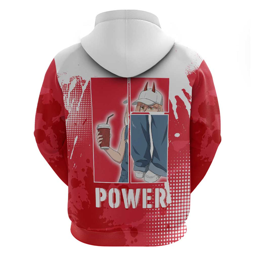 Power Chainsaw Man Hoodie Grunge Pop Manga Panel Style Power Chainsaw Man Hoodie Grunge Pop Manga Panel Style