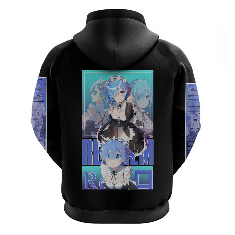 Rem Re Zero Streetwear Hoodie Anime Style Rem Re Zero Streetwear Hoodie Anime Style