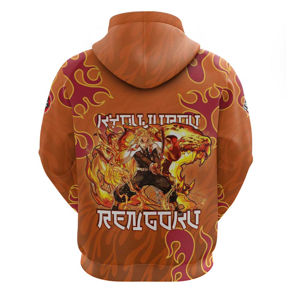 Rengoku Kyojuro Demon Slayer Hoodie Inferno Anime Flame Crest Style Rengoku Kyojuro Demon Slayer Hoodie Inferno Anime Flame Crest Style