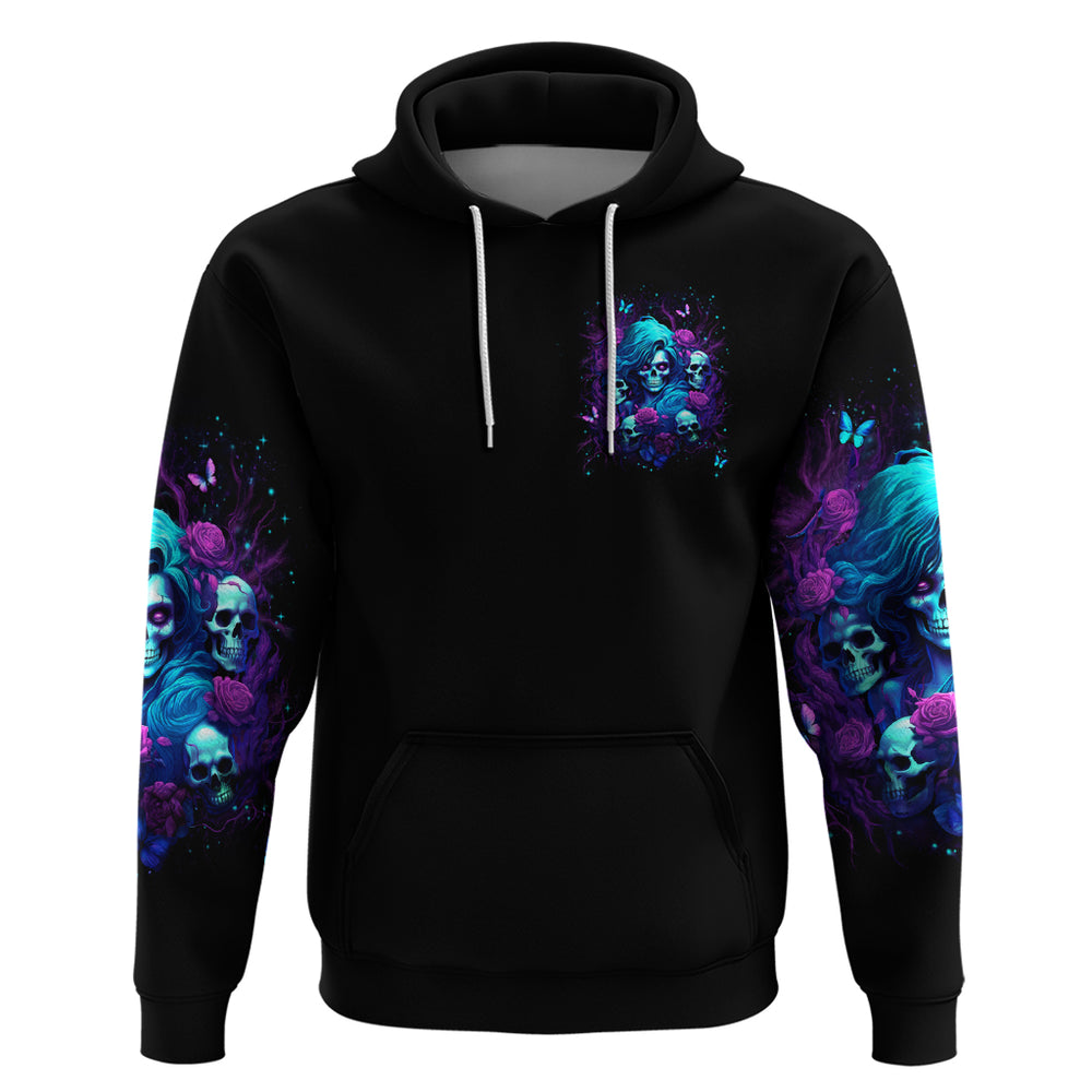 Rose Skull Hoodie I'm Never Alone My Demon Are With Me 24 7 DT01 Rose Skull Hoodie I'm Never Alone My Demon Are With Me 24 7 DT01