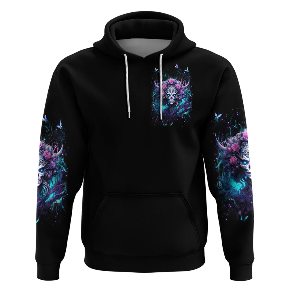 Rose Skull Hoodie I'm Never Alone My Demons Are With Me 24 7 DT01 Rose Skull Hoodie I'm Never Alone My Demons Are With Me 24 7 DT01