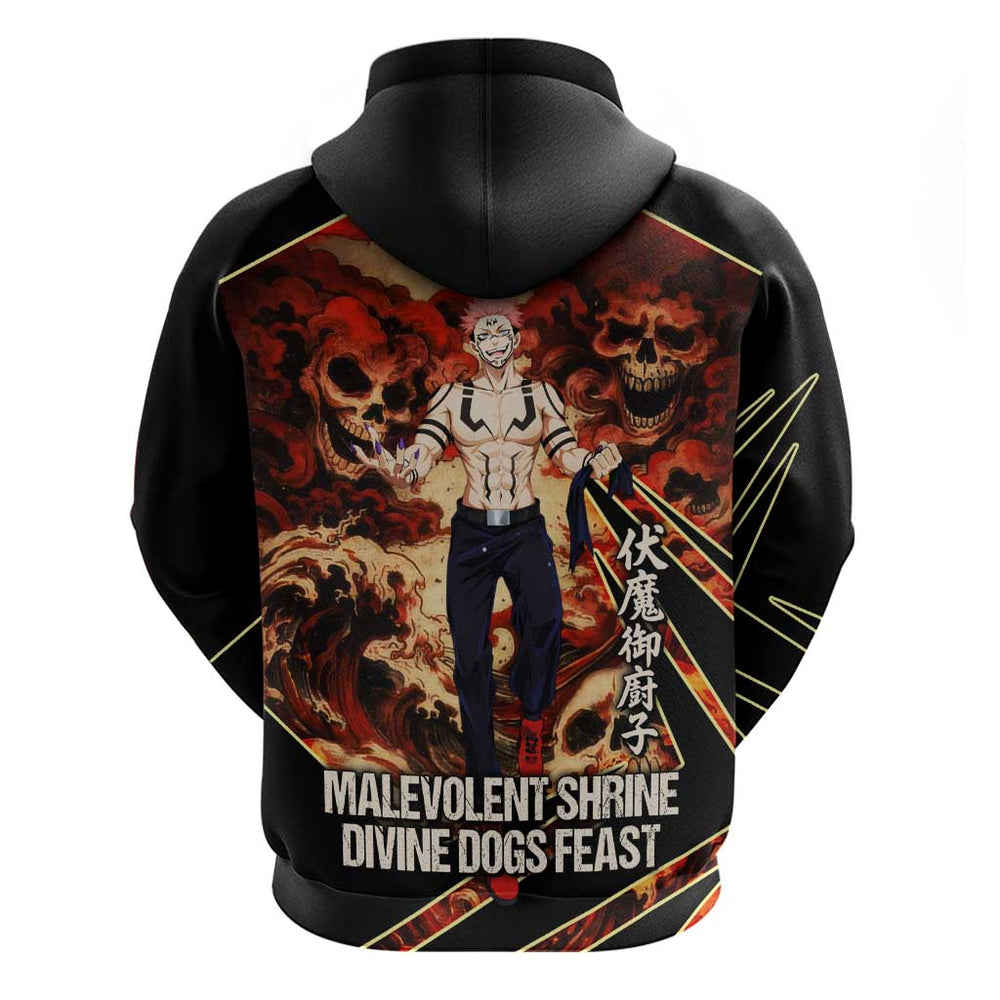 Ryomen Sukuna Malevolent Shrine Hoodie Infernal Cursed Domain Art Style Ryomen Sukuna Malevolent Shrine Hoodie Infernal Cursed Domain Art Style