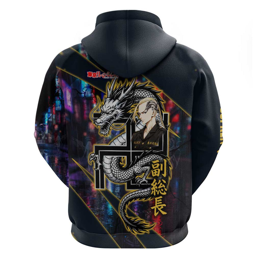 Ryuguji Ken Draken Hoodie Neon Dragon Yakuza Art Style Ryuguji Ken Draken Hoodie Neon Dragon Yakuza Art Style