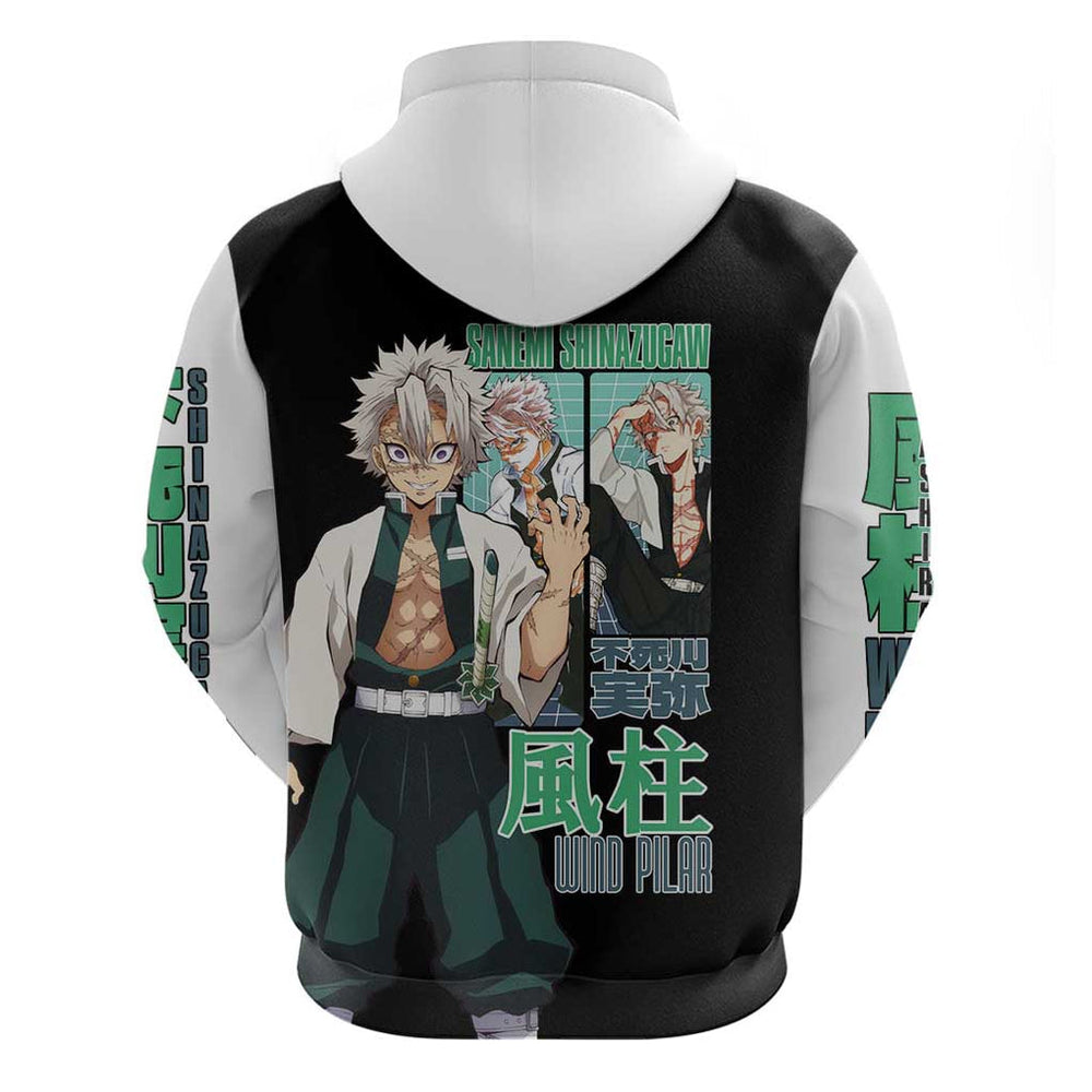 Sanemi Shinazugawa V2 Demon Slayer Hoodie Anime Style Sanemi Shinazugawa V2 Demon Slayer Hoodie Anime Style