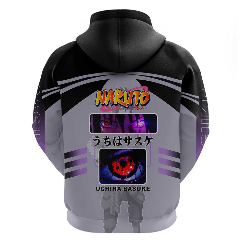 Sasuke Uchiha Naruto Hoodie with Rinnegan and Chidori Lightning Ninja Design Sasuke Uchiha Naruto Hoodie with Rinnegan and Chidori Lightning Ninja Design