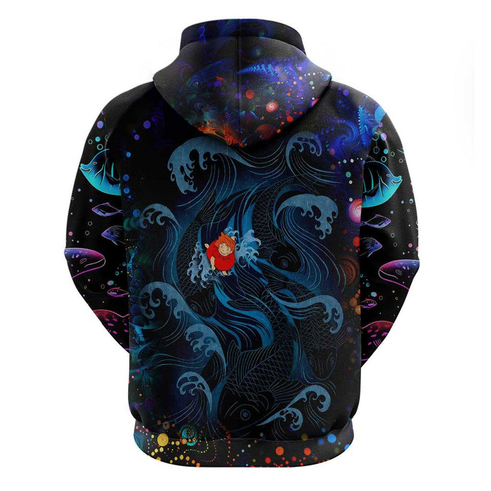 Sea Creatures Ponyo Studio Ghibli Hoodie Trippy Style Sea Creatures Ponyo Studio Ghibli Hoodie Trippy Style
