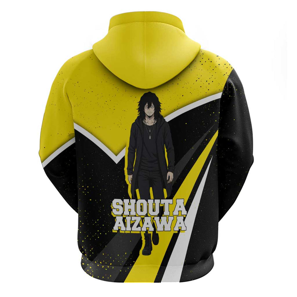 Shouta Aizawa My Hero Academia Hoodie Anime Grunge Splatter Graphic Style Shouta Aizawa My Hero Academia Hoodie Anime Grunge Splatter Graphic Style