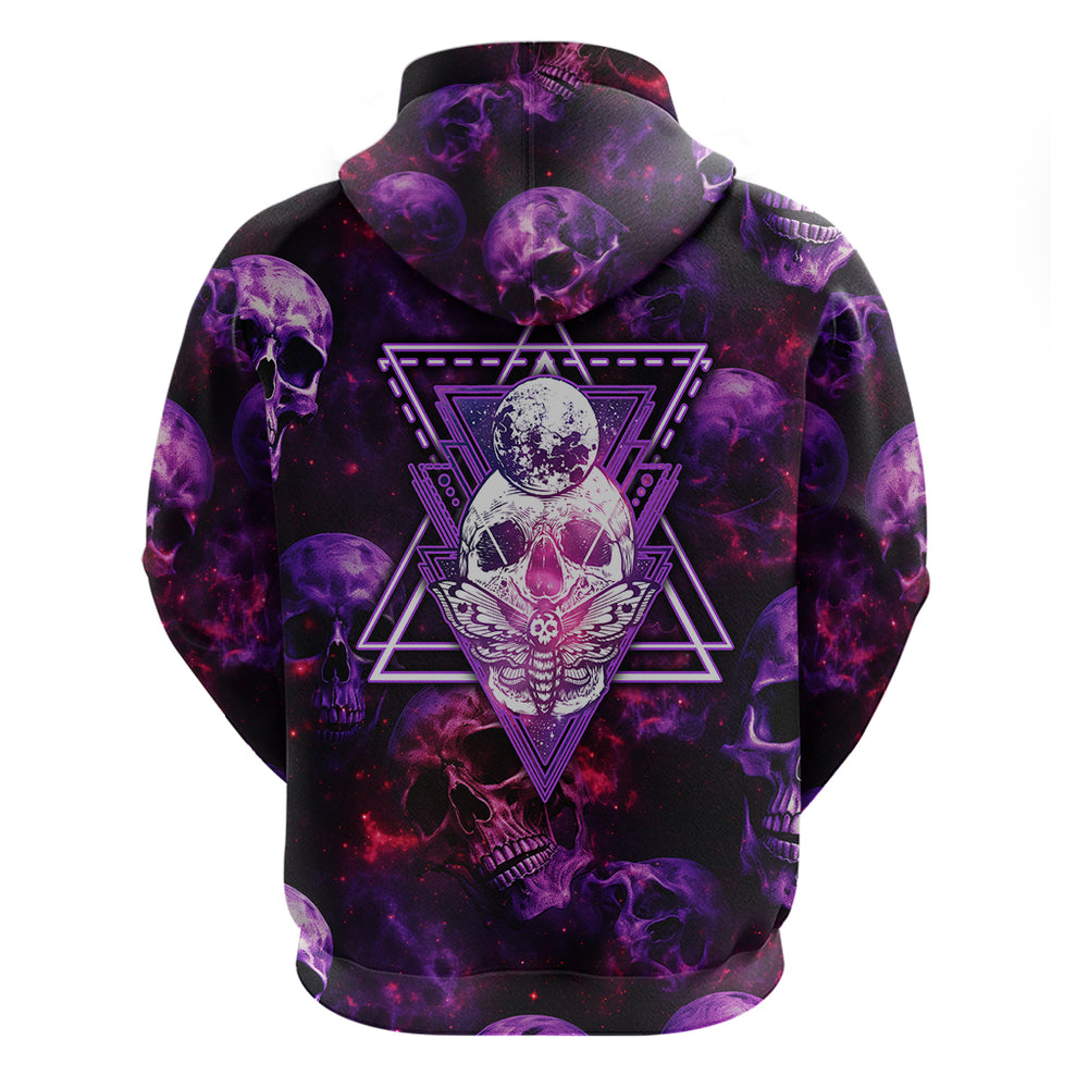 Skull and Moth Hoodie Fantasy Cosmic Abstract - Grunge Purple Art Skull and Moth Hoodie Fantasy Cosmic Abstract - Grunge Purple Art