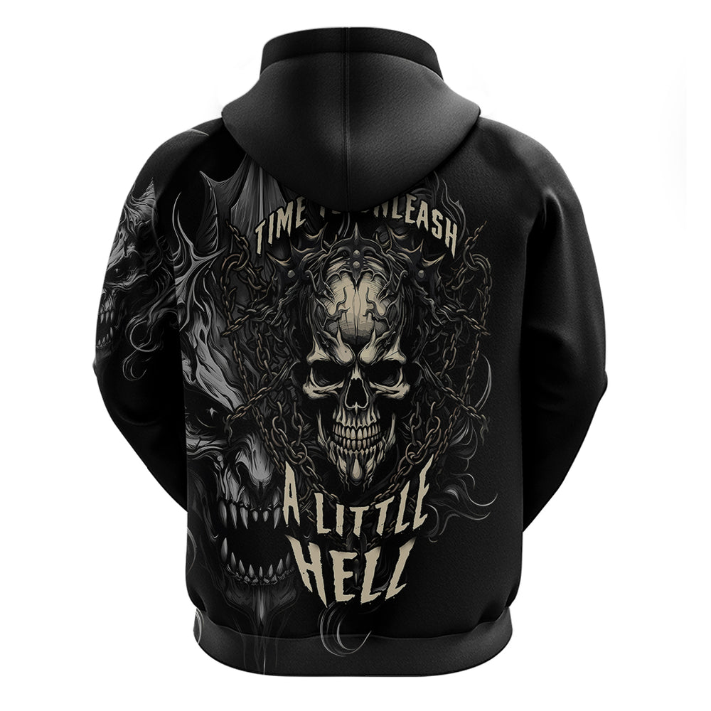 Skull Demon Fantasy Hoodie Time To Unleash A Litte Hell Skull Demon Fantasy Hoodie Time To Unleash A Litte Hell