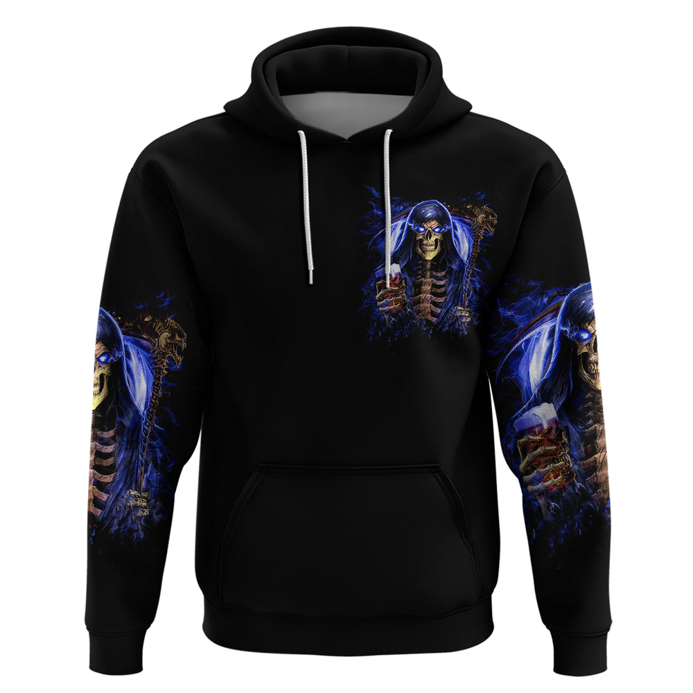 Skull Reaper Hoodie The Devil Whispered To Me I Whisper Back Bring Beer DT01 Skull Reaper Hoodie The Devil Whispered To Me I Whisper Back Bring Beer DT01
