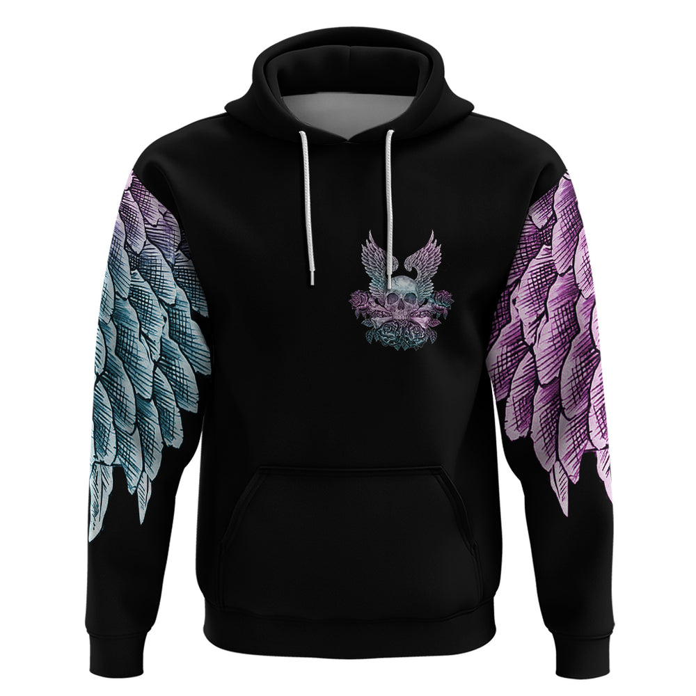 Skull Wings Roses - Zero Fuck Given Hoodie Skull Wings Roses - Zero Fuck Given Hoodie