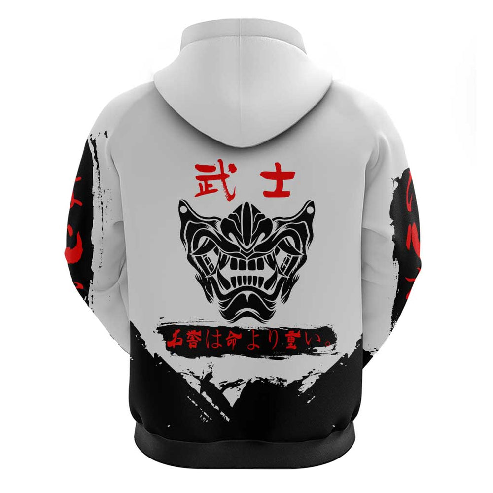 Sukuna Jujutsu Kaisen Samurai Aesthetic Hoodie with Katana Red Kanji and Oni Mask Design Sukuna Jujutsu Kaisen Samurai Aesthetic Hoodie with Katana Red Kanji and Oni Mask Design