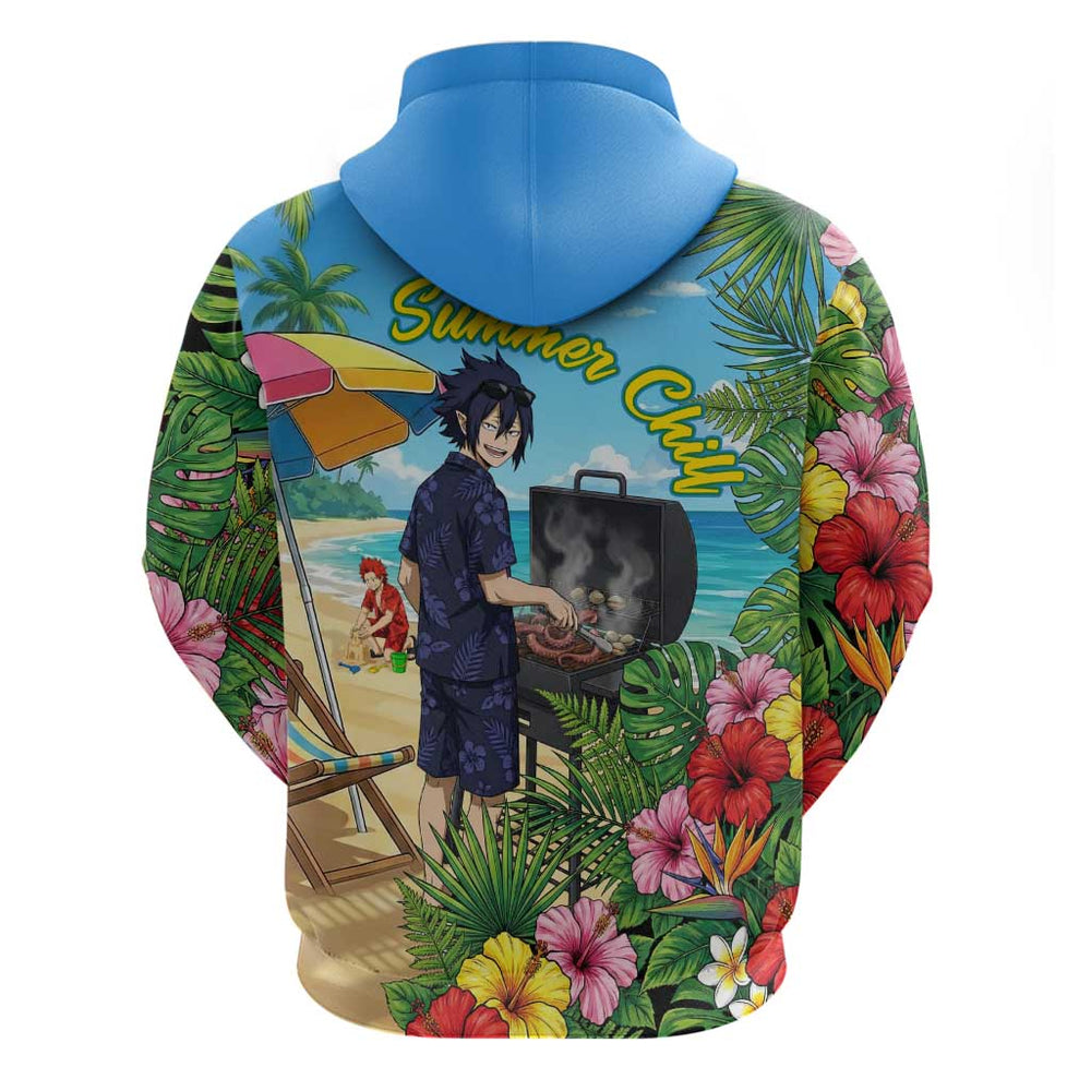 Tamaki Amajiki Summer Chill Hoodie Tropical Anime Beach Scene Tamaki Amajiki Summer Chill Hoodie Tropical Anime Beach Scene