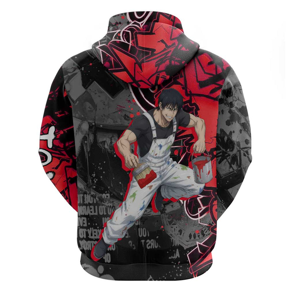 Toji Fushiguro Hoodie Urban Graffiti Anime Style Toji Fushiguro Hoodie Urban Graffiti Anime Style