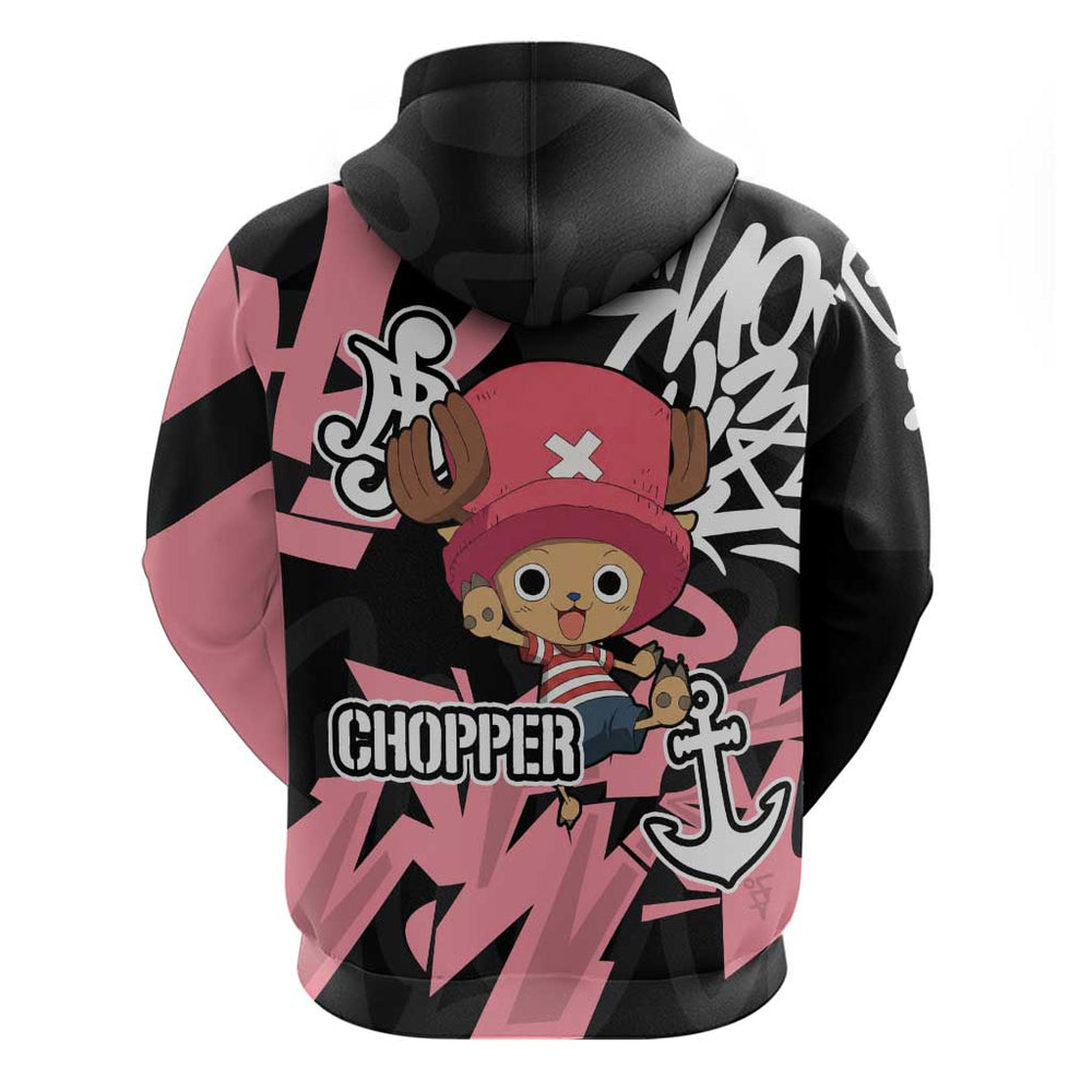 Tony Tony Chopper One Piece Hoodie Graffiti Street Art Anime Collage Tony Tony Chopper One Piece Hoodie Graffiti Street Art Anime Collage