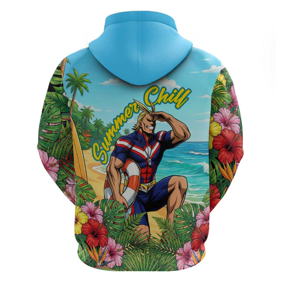 Toshinori Yagi Summer Chill Hoodie Heroic Tropical Anime Art Toshinori Yagi Summer Chill Hoodie Heroic Tropical Anime Art