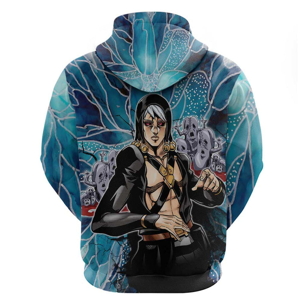 Trippy Risotto Nero Metallic Jojos Bizarre Adventure Hoodie Trippy Style Trippy Risotto Nero Metallic Jojos Bizarre Adventure Hoodie Trippy Style