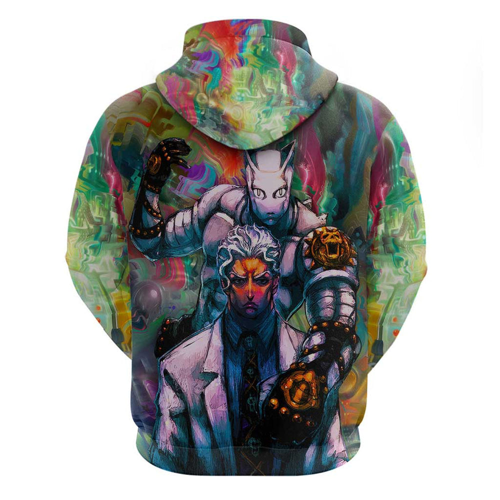 Trippy Yoshikage Kira Deadly Queen Jojos Bizarre Adventure Hoodie Trippy Style Trippy Yoshikage Kira Deadly Queen Jojos Bizarre Adventure Hoodie Trippy Style