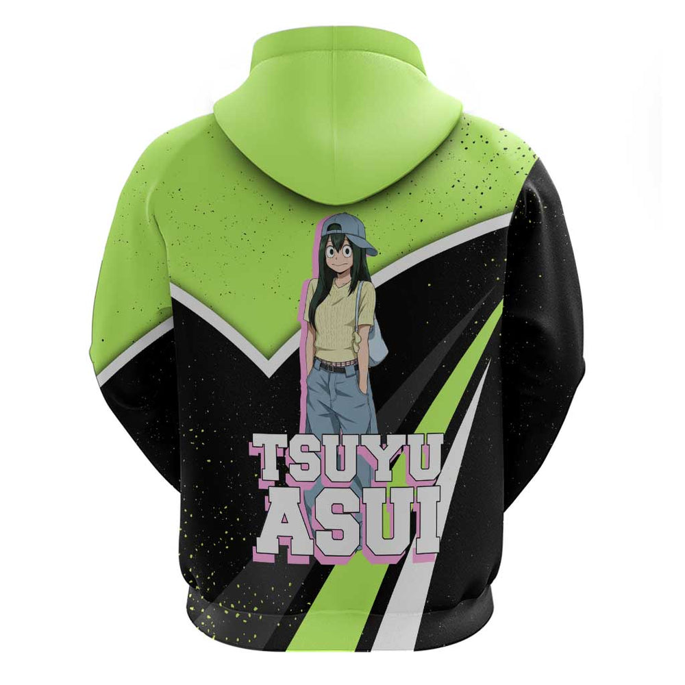 Tsuyu Asui My Hero Academia Hoodie Anime Grunge Splatter Graphic Style Tsuyu Asui My Hero Academia Hoodie Anime Grunge Splatter Graphic Style