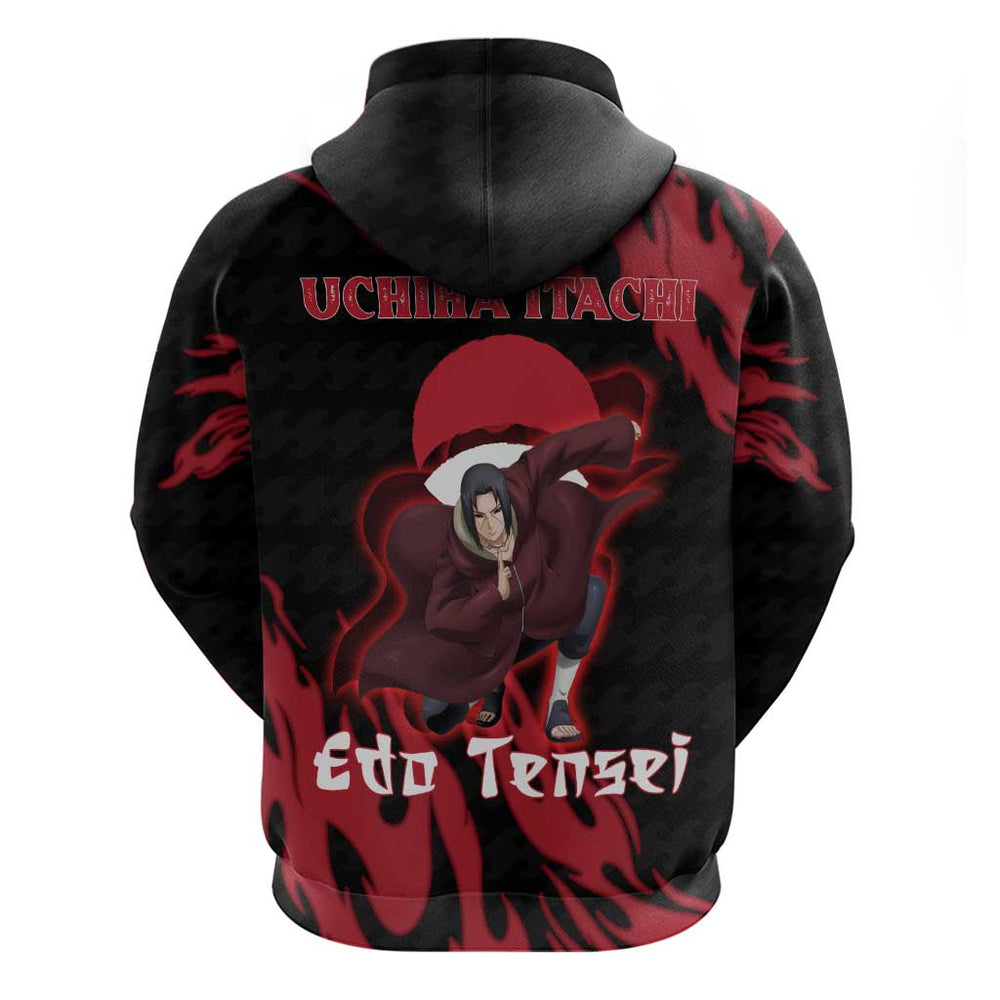 Uchiha Itachi Edo Tensei Naruto Hoodie Crimson Flame Anime Resurrection Style Uchiha Itachi Edo Tensei Naruto Hoodie Crimson Flame Anime Resurrection Style