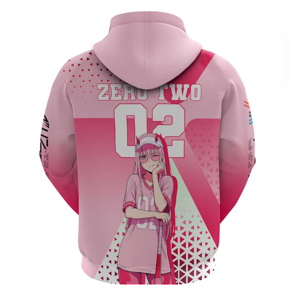 Zero Two Hoodie Retro Baseball Anime Style Zero Two Hoodie Retro Baseball Anime Style