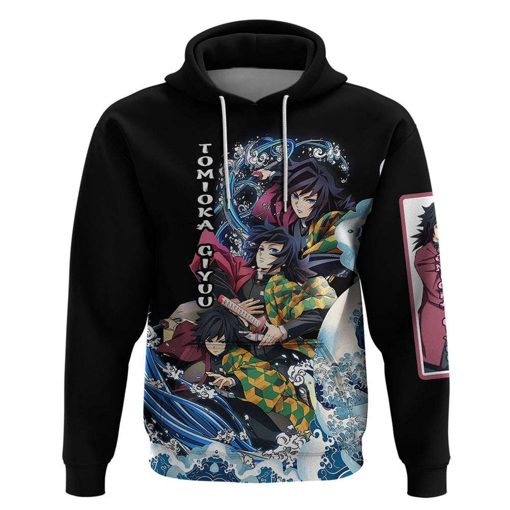 Demon Slayer Anime Hoodie Giyu Tomioka Water Hashira Demon Slayer Anime Hoodie Giyu Tomioka Water Hashira