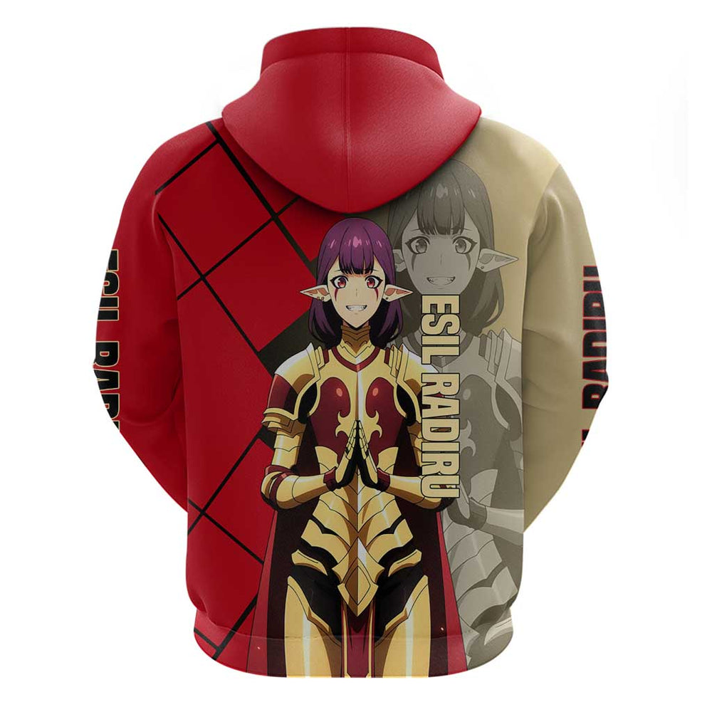 Esil Radiru Solo Leveling Hoodie with Shadow Power Pose and Dark Fantasy Action Design Esil Radiru Solo Leveling Hoodie with Shadow Power Pose and Dark Fantasy Action Design