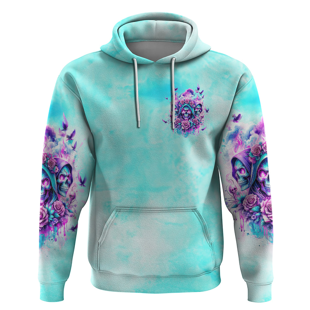 Flower Skull Angel Hoodie Stuck Between IDK IDC and IDGAF DT01 Flower Skull Angel Hoodie Stuck Between IDK IDC and IDGAF DT01