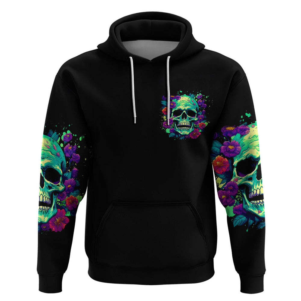 Flower Skull Hoodie I Blunt Because God Rolled Me That Way DT01 Flower Skull Hoodie I Blunt Because God Rolled Me That Way DT01