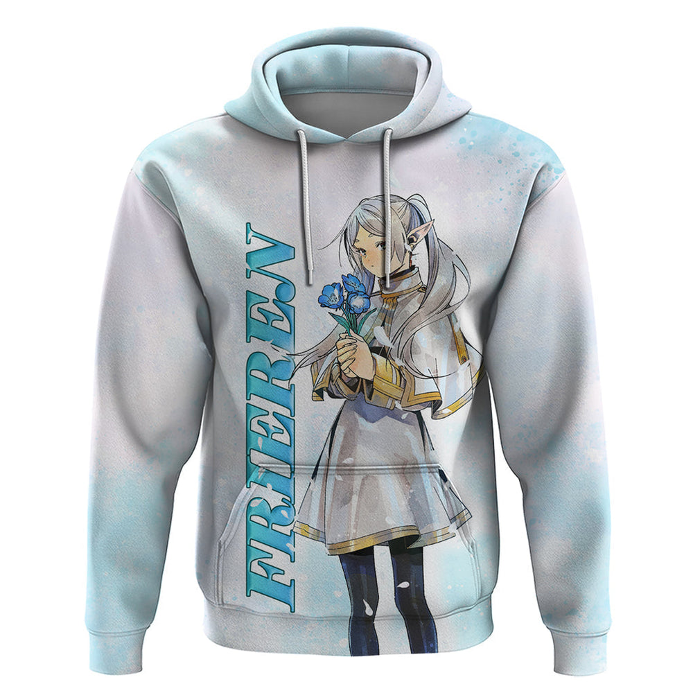 Frieren Anime Hoodie Flowers Field Frieren Anime Hoodie Flowers Field
