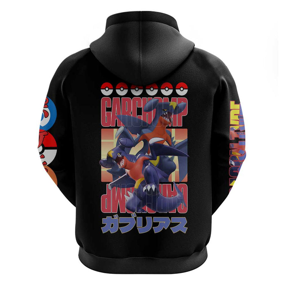 Garchomp Poke Hoodie Anime Style Garchomp Poke Hoodie Anime Style