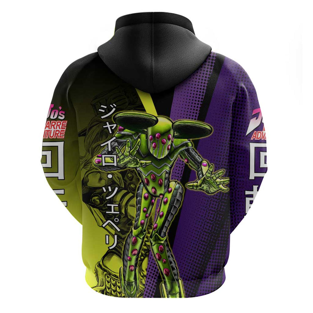 Gyro Zeppeli JoJos Bizarre Adventure Hoodie with Spin Pose and Vibrant Gyro Zeppeli JoJos Bizarre Adventure Hoodie with Spin Pose and Vibrant