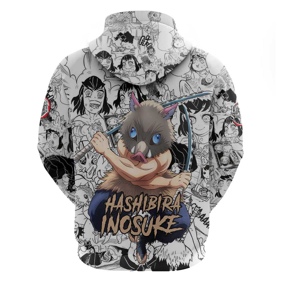 Hashibira Inosuke Manga Collage Demon Slayer Hoodie Anime Mix Manga Style Hashibira Inosuke Manga Collage Demon Slayer Hoodie Anime Mix Manga Style