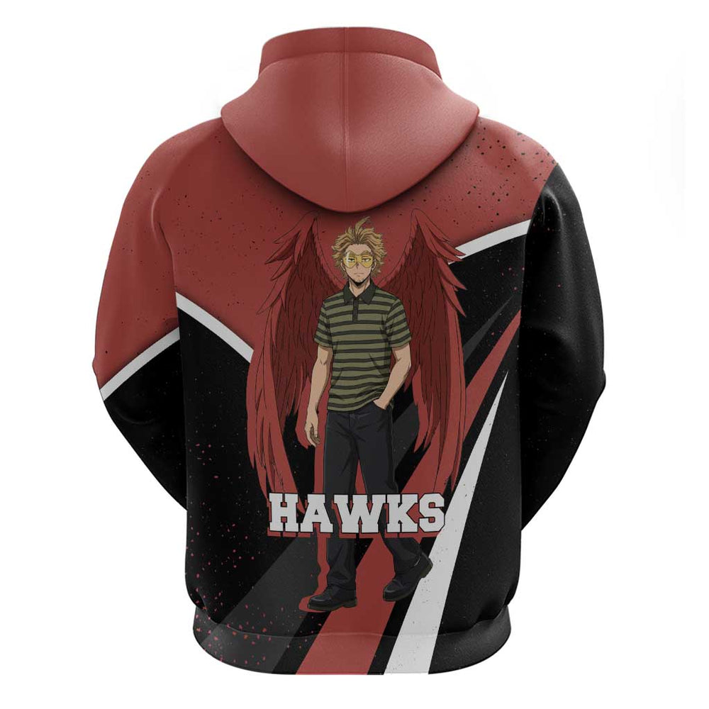 Hawks My Hero Academia Hoodie Anime Grunge Splatter Graphic Style Hawks My Hero Academia Hoodie Anime Grunge Splatter Graphic Style
