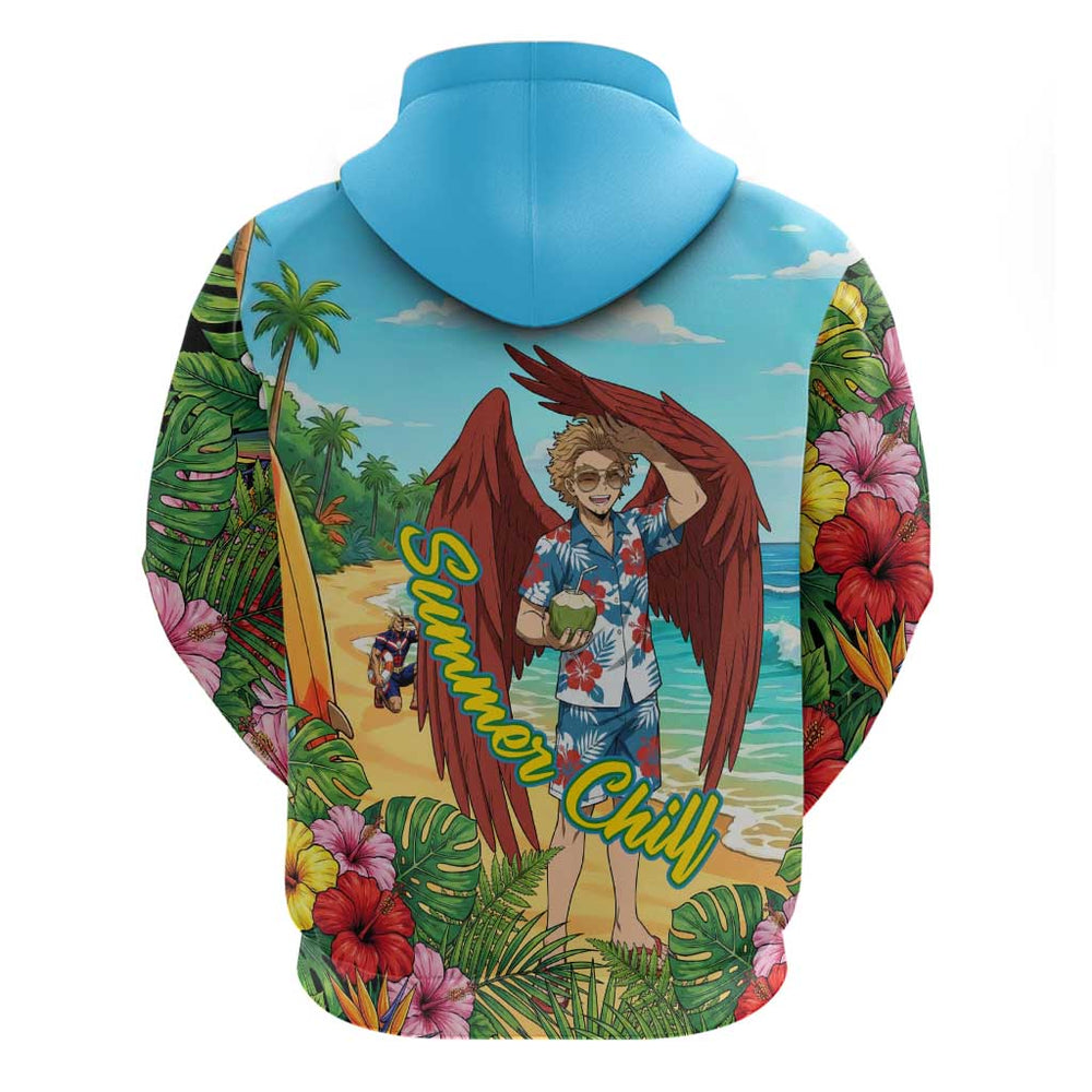 Hawks Summer Chill Hoodie Tropical Anime Beach Vibes Hawks Summer Chill Hoodie Tropical Anime Beach Vibes