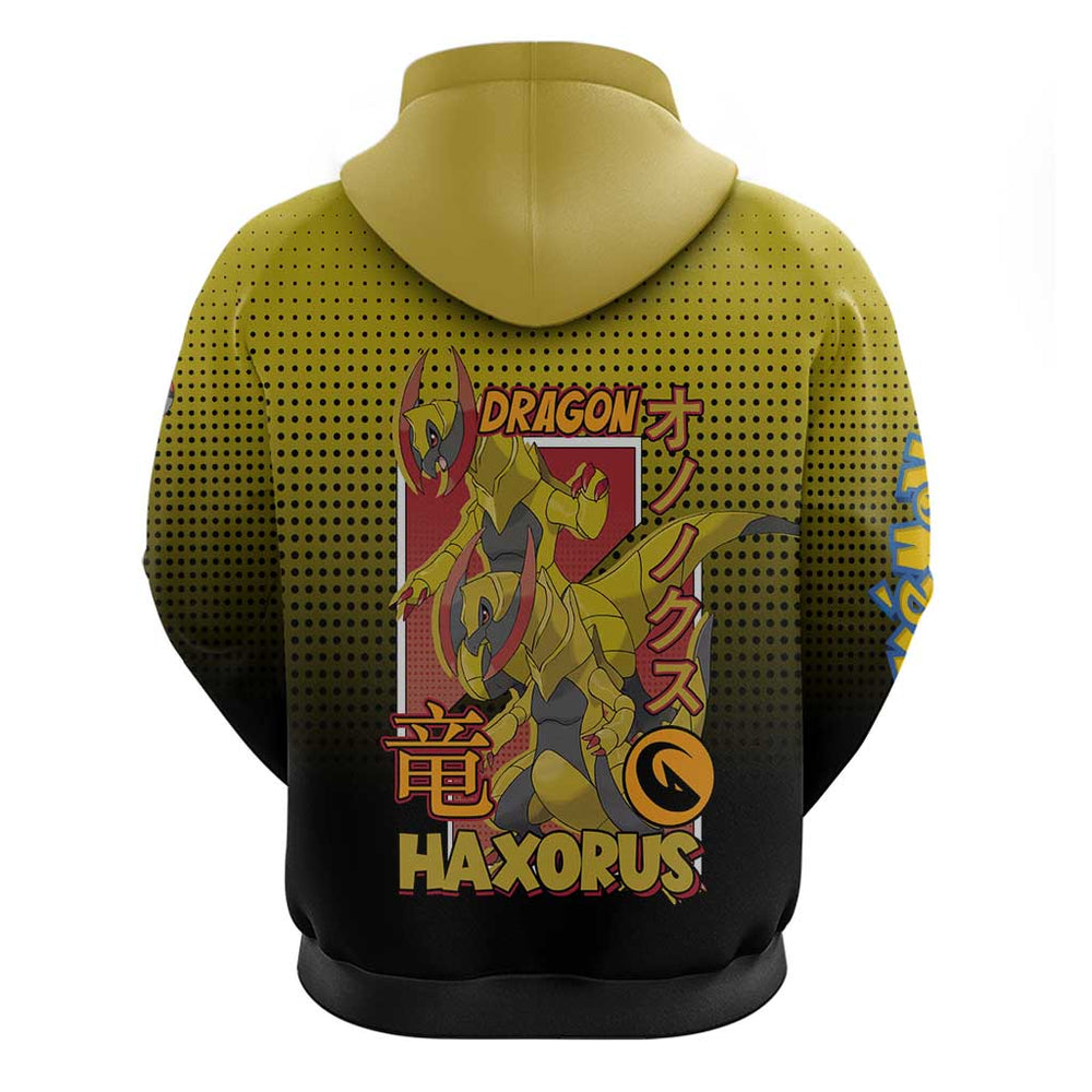 Haxorus from Pok Hoodie with Dragon Type Ability and Battle-Ready Pose Design Haxorus from Pok Hoodie with Dragon Type Ability and Battle-Ready Pose Design
