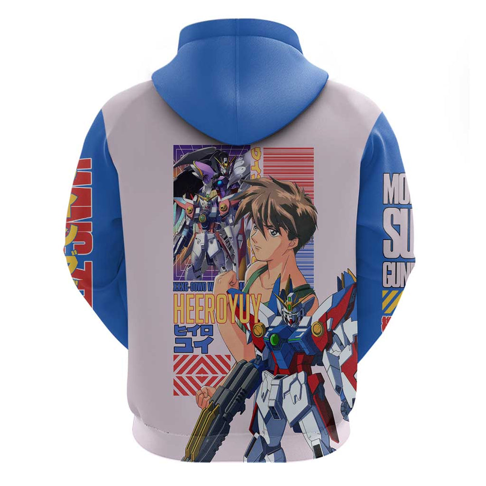 Heero Yuya x Wing Zero Gundam Wing Endless Waltz Hoodie Anime Style Heero Yuya x Wing Zero Gundam Wing Endless Waltz Hoodie Anime Style