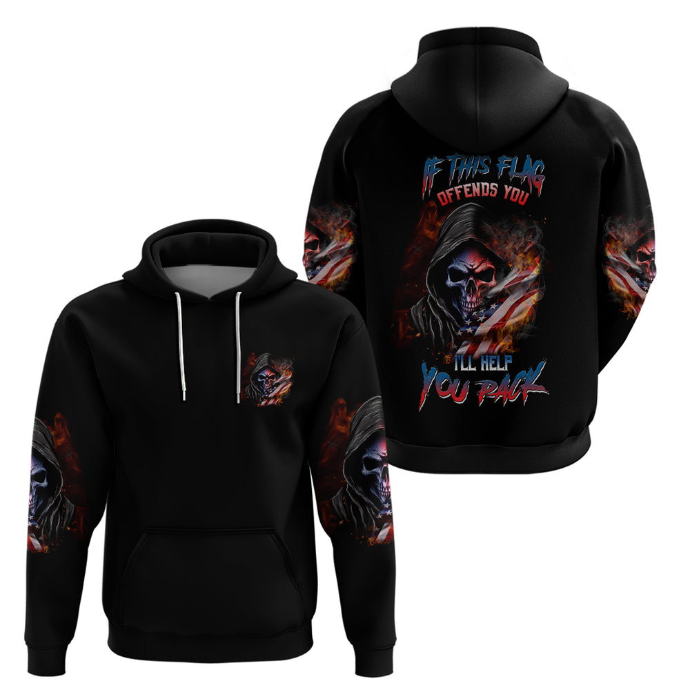 If This Flag Offends You I'll Help You Pack Skull Hoodie If This Flag Offends You I'll Help You Pack Skull Hoodie