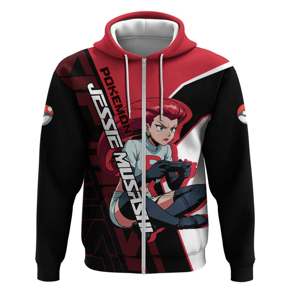 Jessie Musashi Pok Hoodie Bold Villain Anime Style Jessie Musashi Pok Hoodie Bold Villain Anime Style