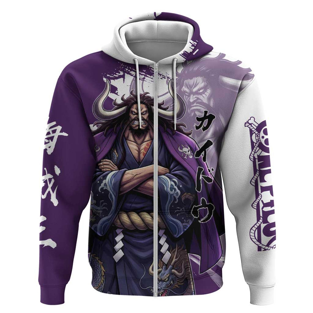 Kaido Anime Hoodie One Piece Oni Warlord Graphic Kaido Anime Hoodie One Piece Oni Warlord Graphic